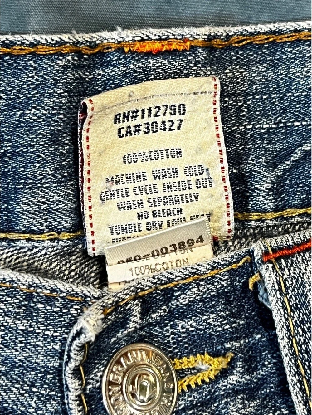 True Religion Jeans Mens Size 32 Light Wash Bobby Straight USA Y2K VTG - 1054-1Q